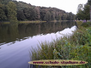 Weiher Saarbrücken im Deutsch-Französischen Garten. Seen im Saarland