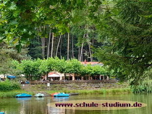 Tretbootfahren am Paddelweiher in Hauenstein